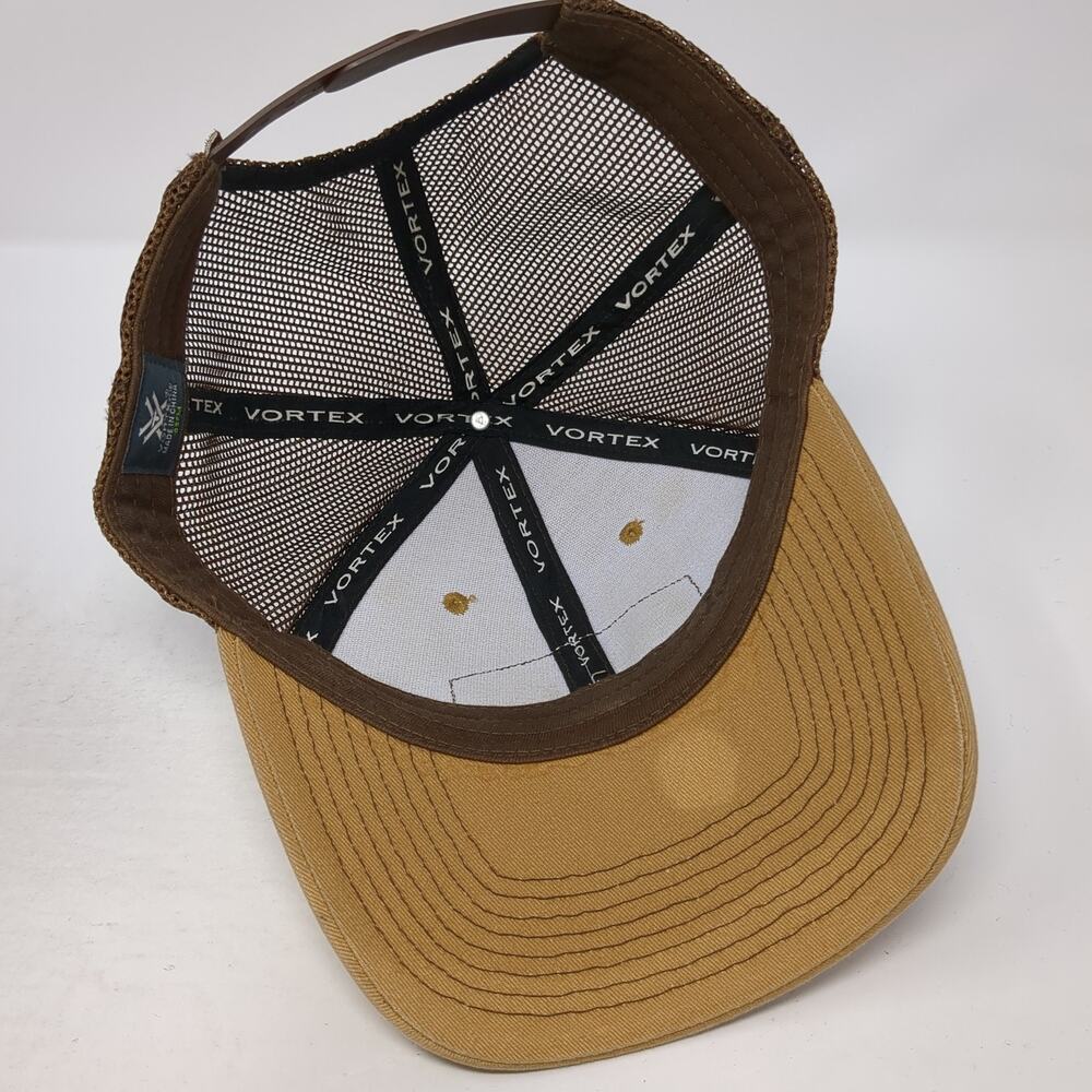 Vortex Patch Logo Snapback Trucker Hat Brown One … - image 7